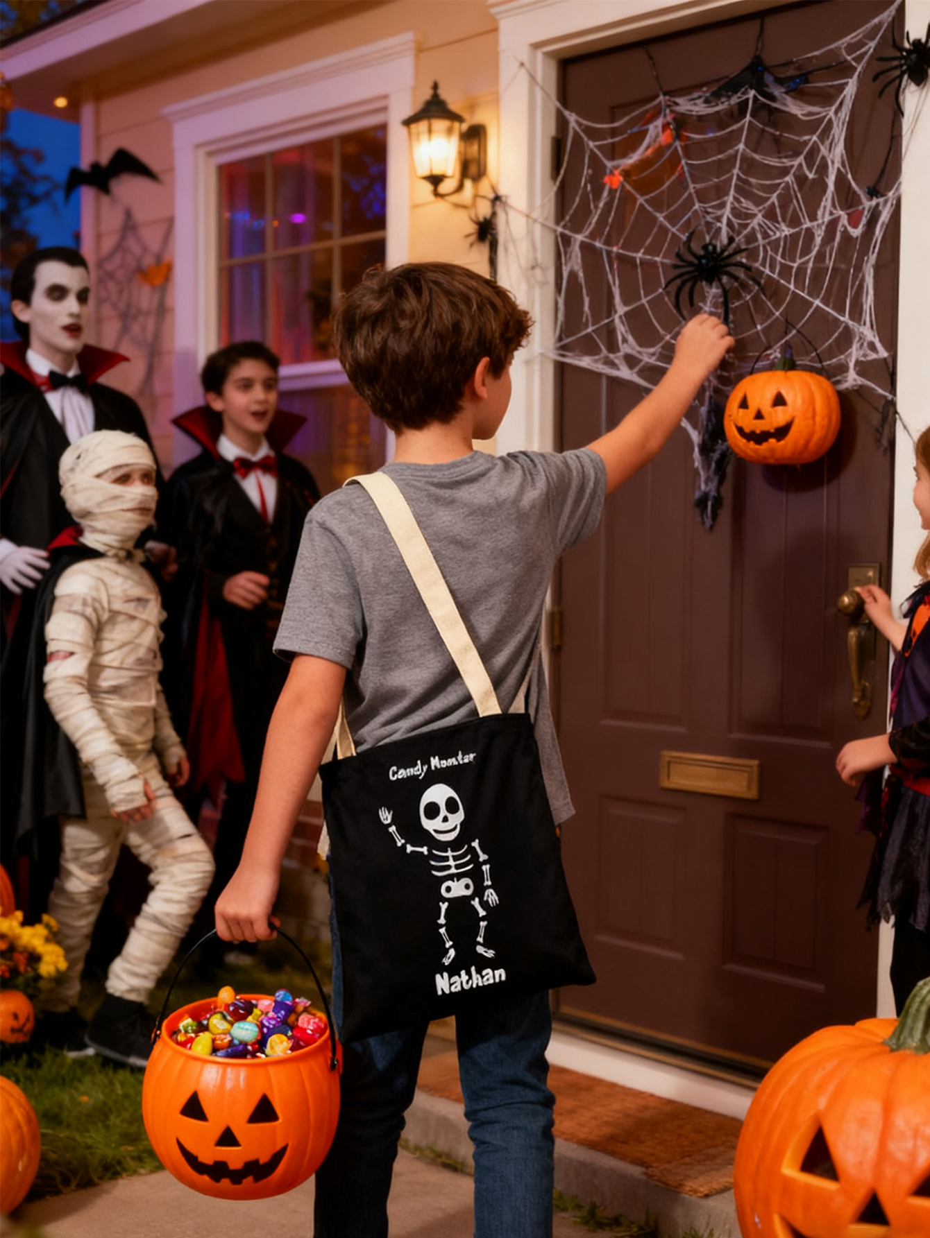 Custom Halloween Skeleton Candy Bag